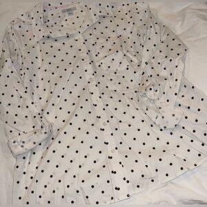 Croft & Barrow White Shirt with Black Polka Dots